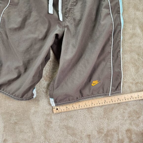 Nike Volley Swim Beach Board Shorts Men's Size M Gray And Blue Trunks Drawstring - Picture 11 of 16